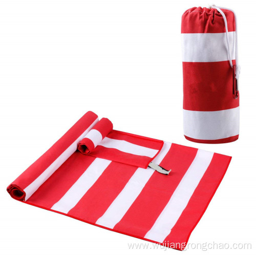 microfiber suede center stripe beach turkish bath towel